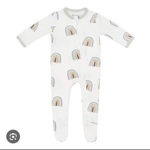 Zippered Footie in Aloe Rainbow